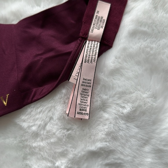 NWT Victorias Secret Lined Demi Wireless Bra Burgundy size 32DD - Picture 4 of 6